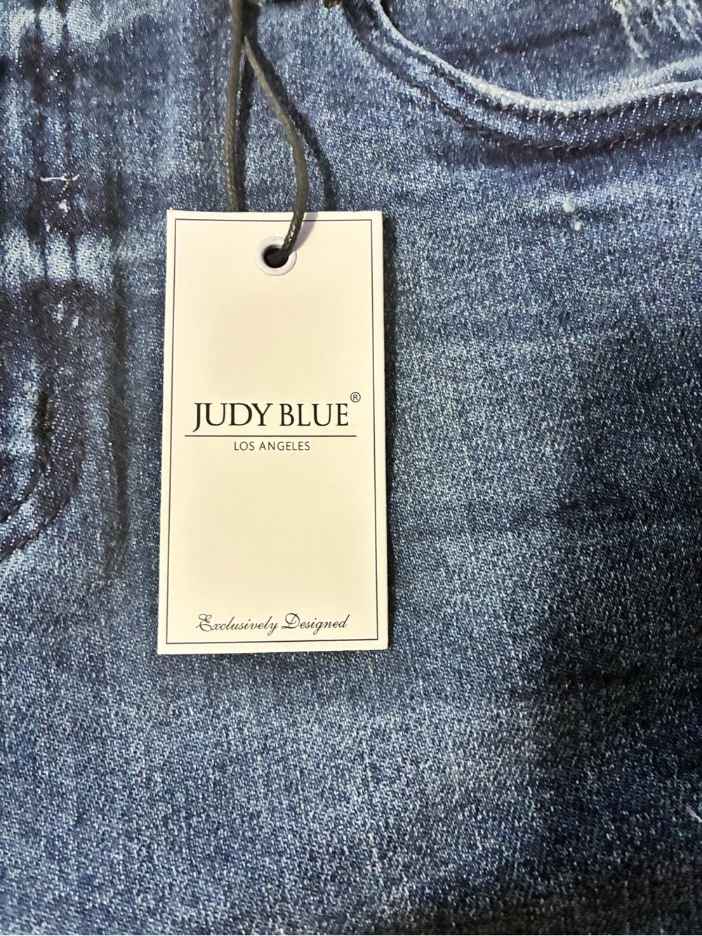 Judy Blue High Waist Distressed Bermuda Denim Shorts XL NWT - Picture 5 of 6